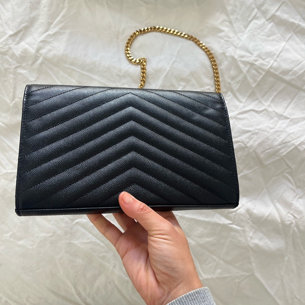 Ysl Monogram Large Wallet On Chain In Grained Lea… - image 3